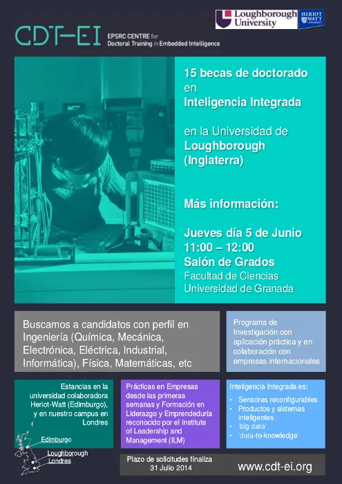 15 becas de doctorado en Inteligencia Integrada en la Universidad de Loughborough (Inglaterra)