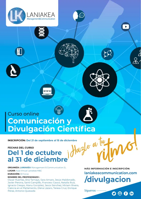 Curso virtual de comunicación y divulgación científica