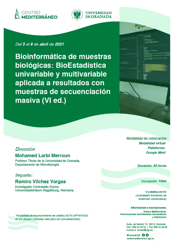 Bioinformática de muestras biológicas: BioEstadística univariable y multivariable aplicada a resultados con muestras de secuenciación masiva (VI ed.)