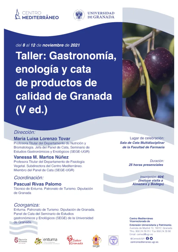 Gastronomía, enología y cata de productos de calidad de Granada (V ed.)