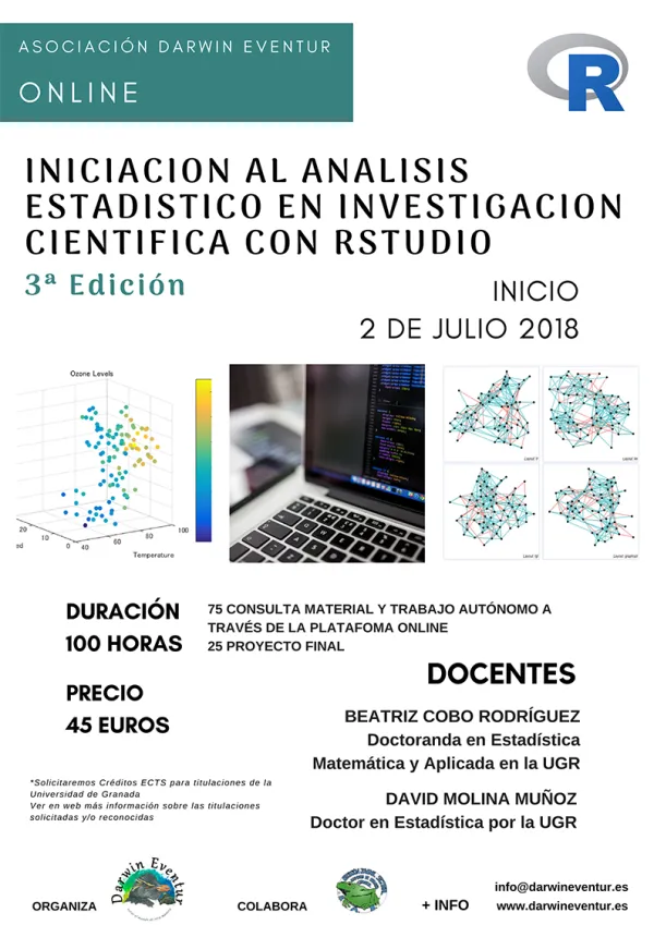Iniciación al Análisis Estadístico en Investigación Científica con Rstudio. 3ª edición ONLINE 