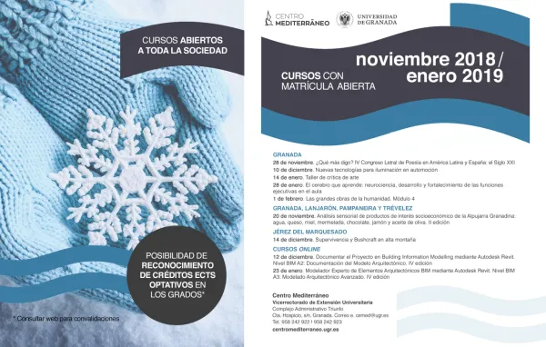 Cursos con Matrícula Abierta desde Noviembre de 2018 a Enero de 2019 del Centro Mediterráneo