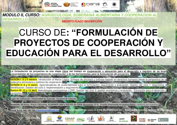 Curso de: “Formulación de Proyectos de Cooperación y Educación para el Desarrollo”