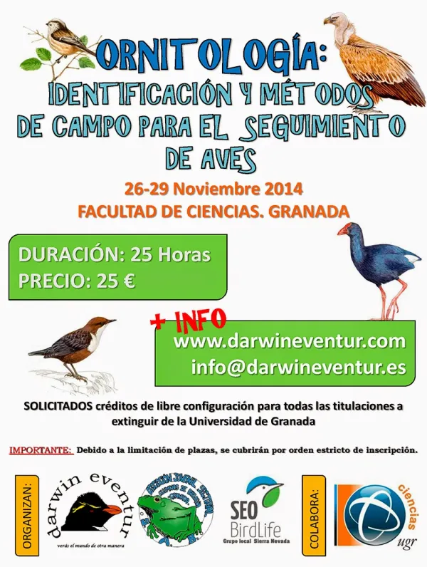 Curso Ornitología: identificación y métodos de campo 