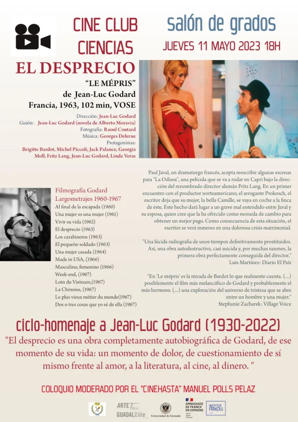 Proyección de la película "El desprecio" en el Cine Club Ciencias