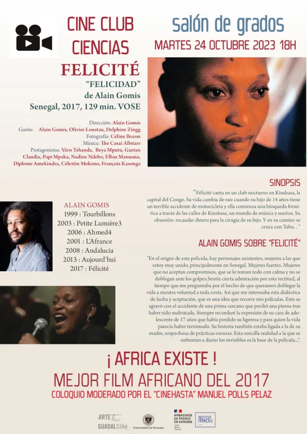 Proyección de la película "Felicité" en el Cine Club Ciencias