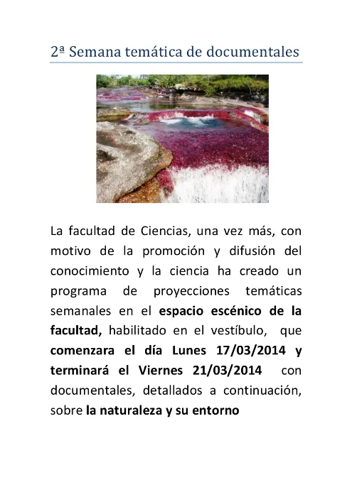 2ª Semana temática de documentales