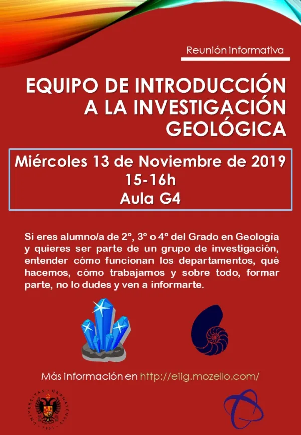 Reunión informativa del Equipo de Introducción a la Investigación Geológica