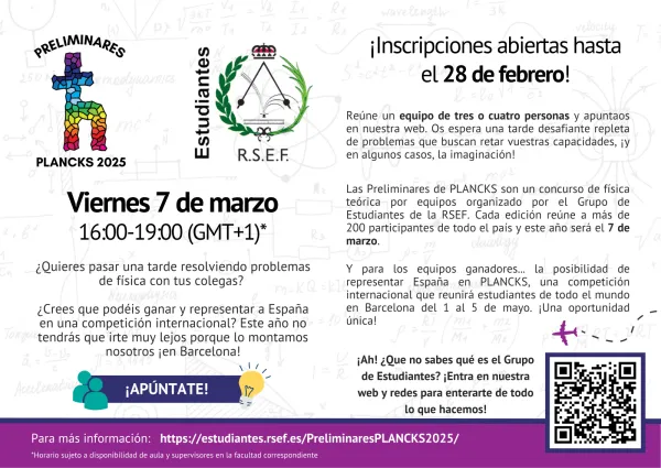 Inscripciones para las Preliminares de PLANCKS