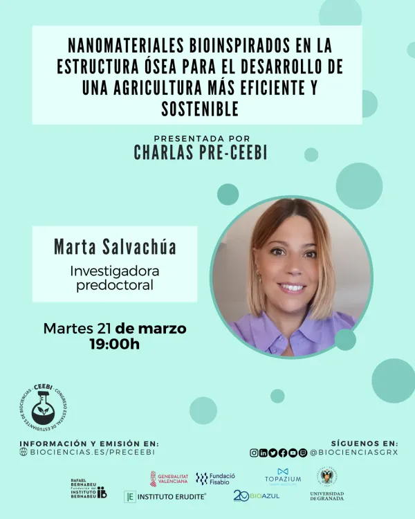 Charla Pre-CEEBI | Nanomateriales bioinspirados en la estructura ósea para el desarrollo de una agricultura más eficiente y sostenible