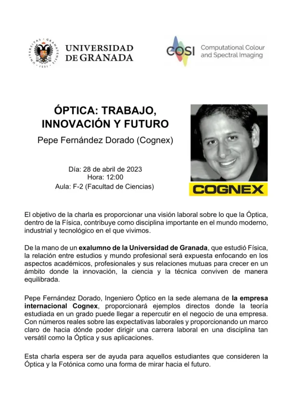 Conferencia: "Óptica: trabajo, innovación y futuro" 
