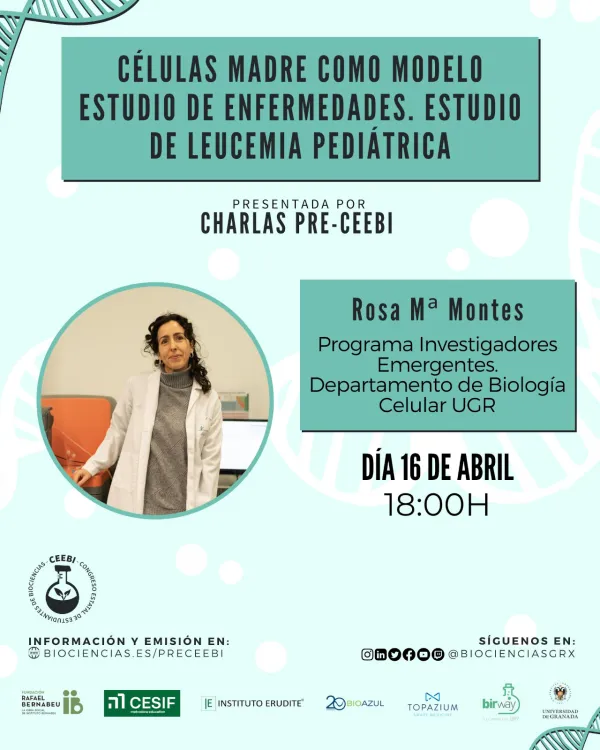 Charla Online - Células madre como modelo estudio de enfermedades. Estudio de leucemia pediátrica