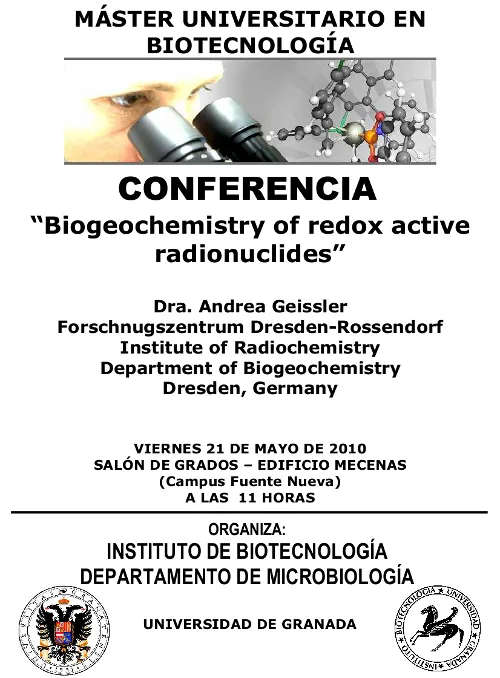 “Biogeochemistry of redox active radionuclides”