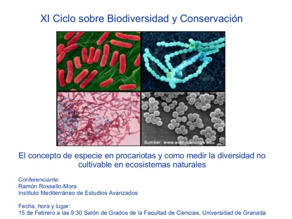El concepto de especie en procariotas y como medir la diversidad no cultivable en ecosistemas naturales