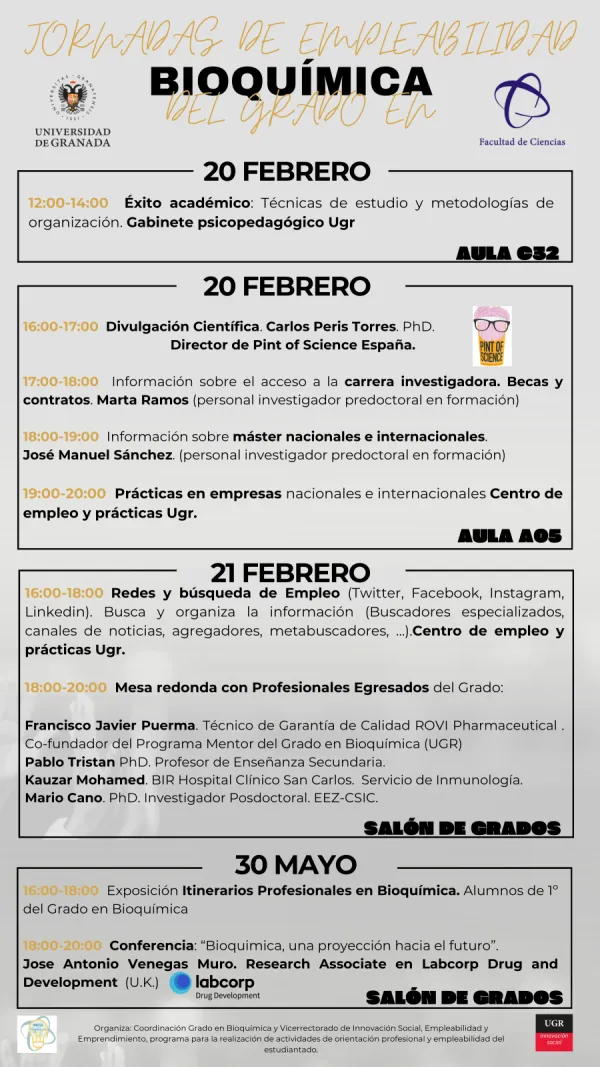 Jornadas Empleabilidad Grado Bioquímica UGR
