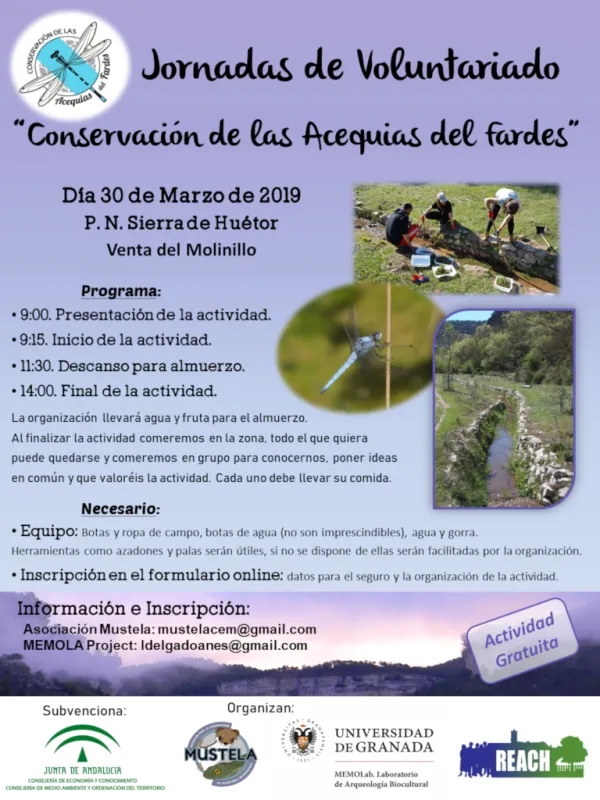 Jornada de Voluntariado Conservación de las acequias del Fardes 2019