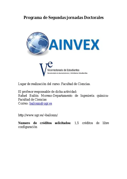 Segundas jornadas Doctorales de Ainvex