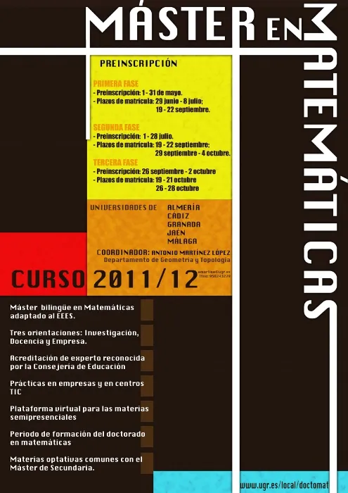 Máster en Matemáticas para el curso 2011/2012