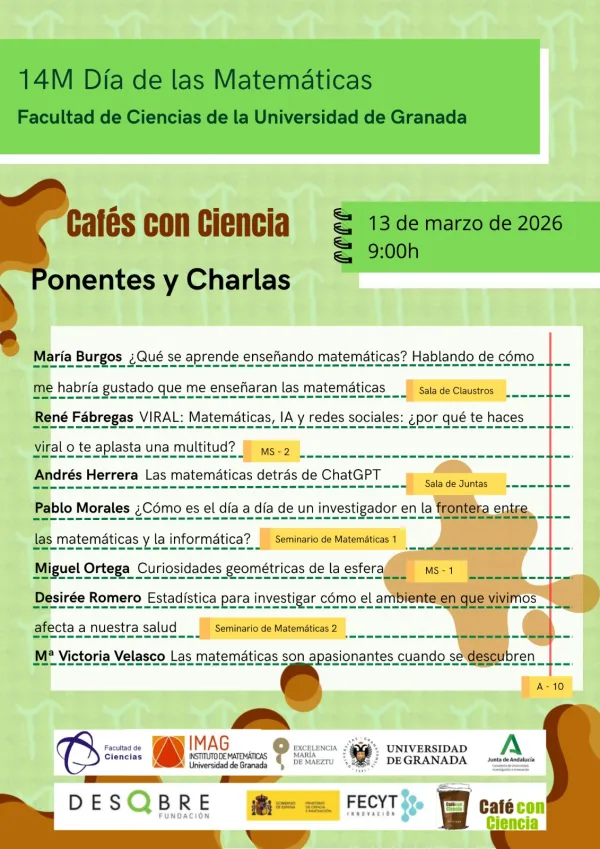 Cafés con Ciencia por motivo del Día de las Matemáticas (14M)