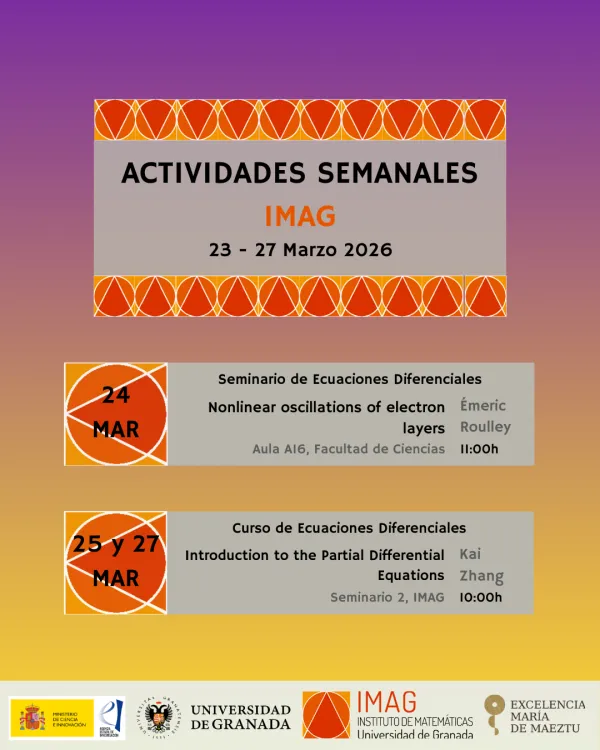 Agenda de actividades académicas del IMAG – Semana del 23 al 27 de marzo de 2026
