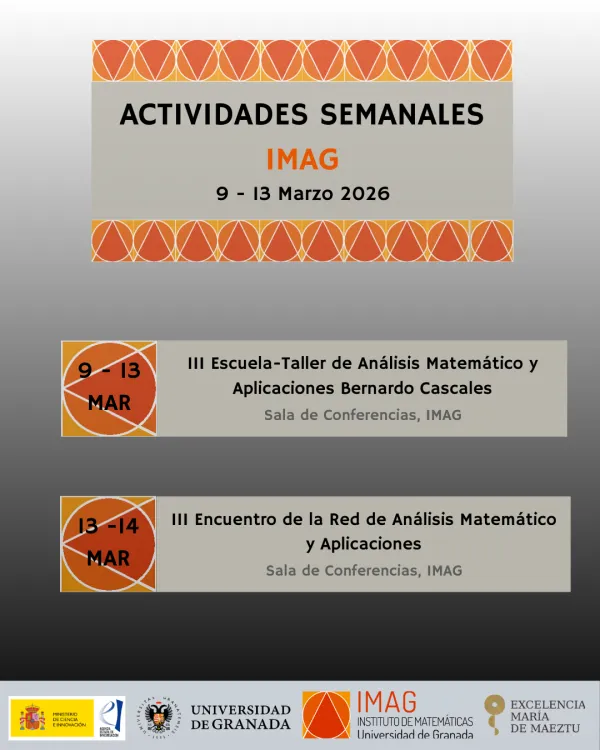Agenda de actividades académicas del IMAG – Semana del 9 al 13 de marzo de 2026 