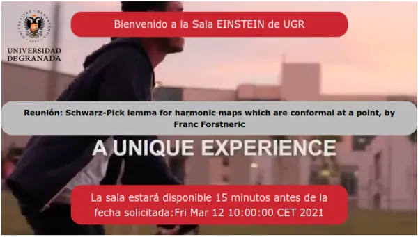 Geometry Seminar: Schwarz-Pick lemma for harmonic maps which are conformal at a point