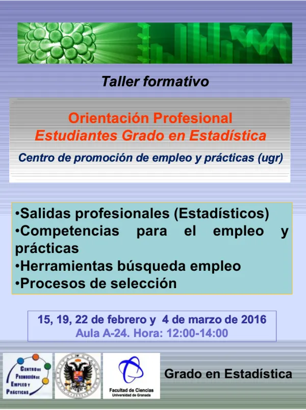 Taller formativo Orientación Profesional para Estudiantes Grado en Estadística